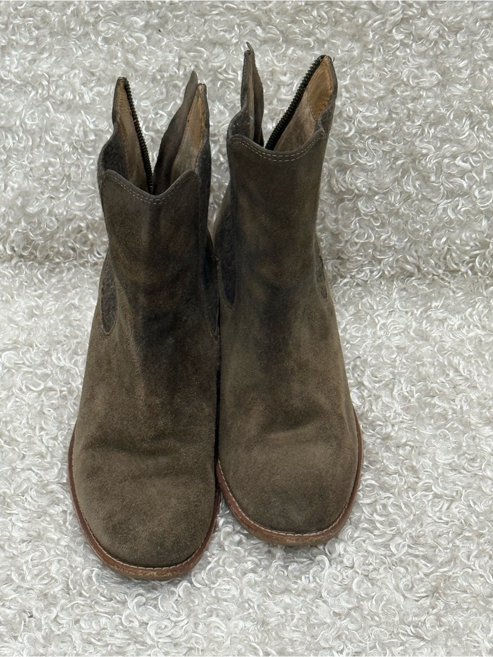 Sofft Womens Ankle Boots Suede Chelsea Zip Up Size 6.5